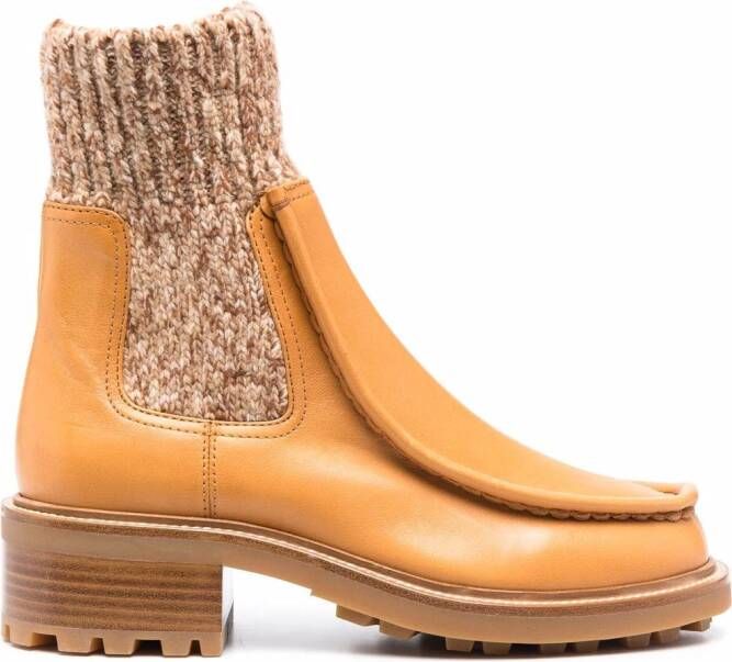Chloé Jamie knit-ankle boots Yellow