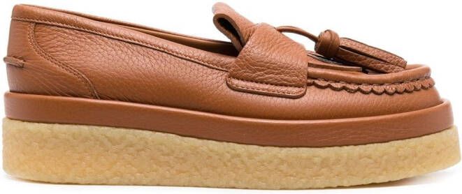 Chloé Jamie platform leather loafers Brown