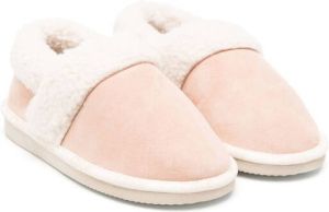 Chloé Kids faux-shearling slippers Pink