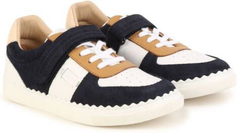 Chloé Kids leather panelled sneakers Neutrals