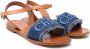 Chloé Kids logo-embroidered denim sandals Blue - Thumbnail 1
