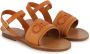 Chloé Kids logo-embroidered leather sandals Brown - Thumbnail 1