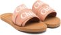 Chloé Kids logo-print flat slides Brown - Thumbnail 1