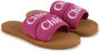 Chloé Kids logo-strap slip-on sandals Pink - Thumbnail 1