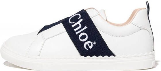Chloé Kids logo-tape low-top sneakers White