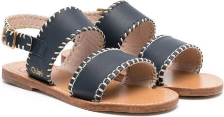 Chloé Kids open-toe leather sandals Blue
