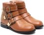 Chloé Kids studded buckled ankle boots Brown - Thumbnail 1