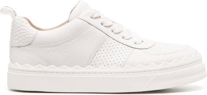 Chloé lace-up leather sneakers White