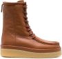 Chloé leather lace-up ankle boots Brown - Thumbnail 1