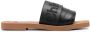 Chloé logo-embroidered leather sandals Black - Thumbnail 1