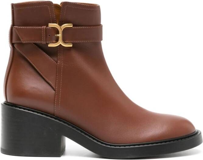 Chloé Marcie 60mm leather boots Brown