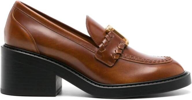 Chloé Marcie 60mm leather loafers Brown