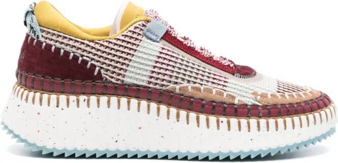 Chloé Nama panelled sneakers Red