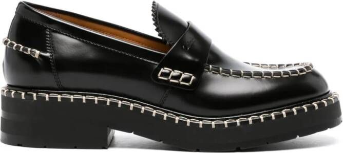 Chloé Noua leather flat-loafer Black