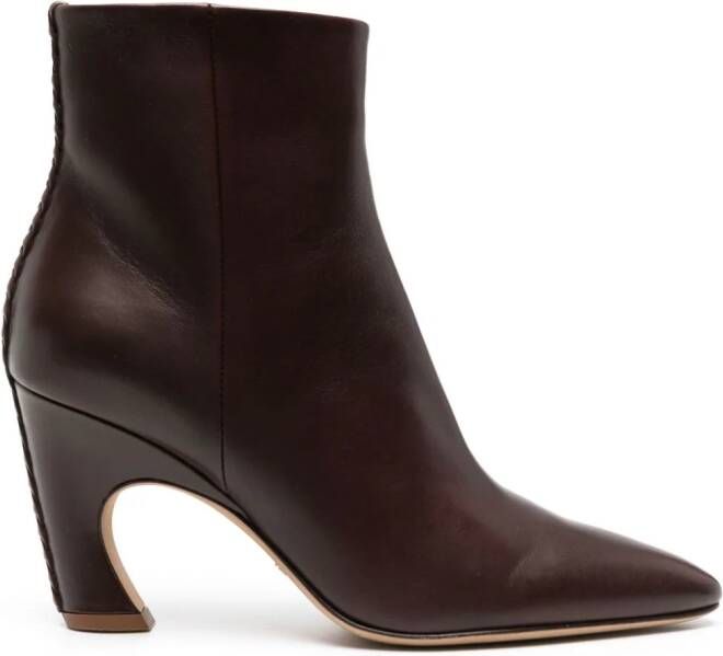 Chloé Oli 80mm leather boots Brown