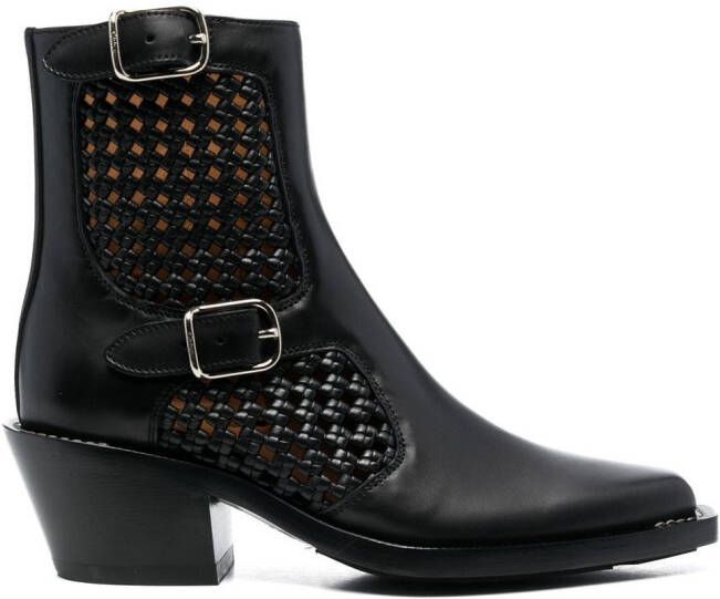 Chloé panelled leather western boots Black