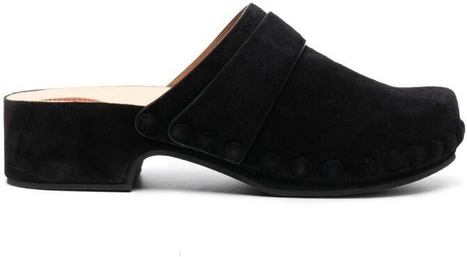 Chloé suede 45mm clog mules Black