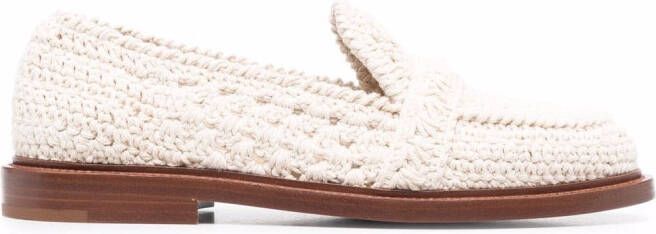 Chloé woven leather loafers Neutrals