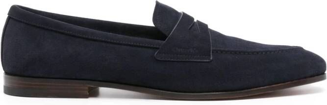 Church's almond-toe suede loafers Blue
