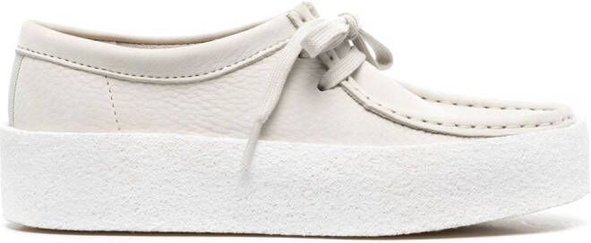 Clarks Originals leather flatform-sole sneakers White