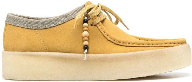 Clarks Originals wooden-beads suede boat shoes Yellow