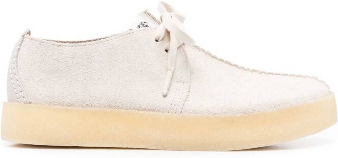 Clarks Trek Cup suede shoes White