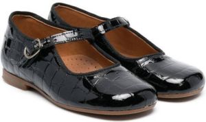 CLARYS crocodile-effect ballerina shoes Black