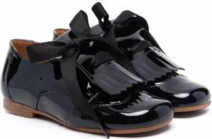 CLARYS lace-up high-shine loafers Black