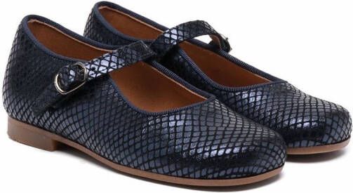 CLARYS snakeskin-print ballerina shoes Blue