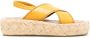 Clergerie Adom 50 Leather Flatform Sandals Yellow - Thumbnail 1