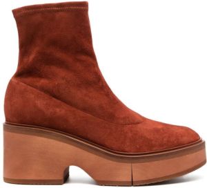 Clergerie Albane 85mm suede ankle boots Orange