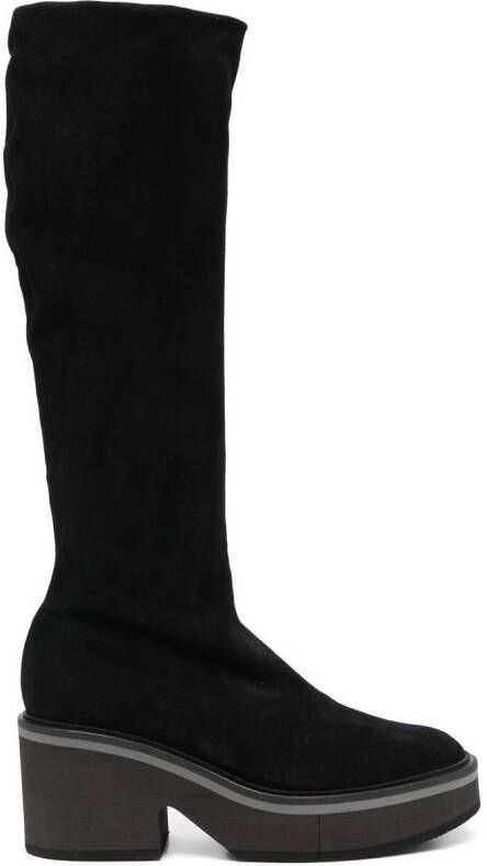 Clergerie Anki 75mm knee-high suede boots Black