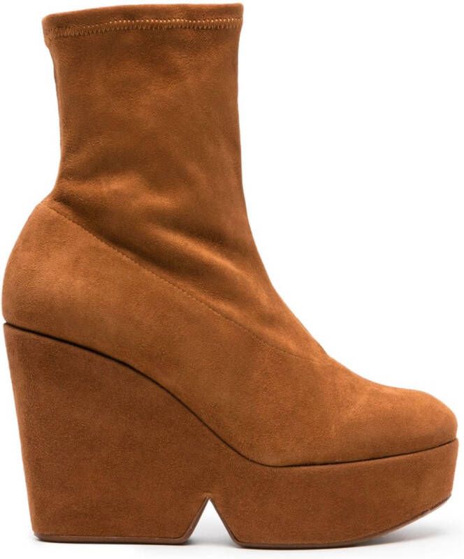 Clergerie Brenda 100mm suede boots Brown