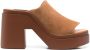 Clergerie chunky 100mm open-toe mules Brown - Thumbnail 1