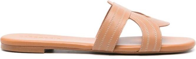 Clergerie Ivory leather sandals Brown