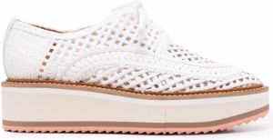 Clergerie lace-up platform-sole brogues White