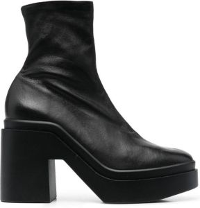 Clergerie platform leather boots Black
