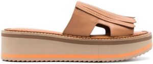 Clergerie platform leather mules Brown