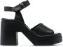 Clergerie platform sole leather sandals Black - Thumbnail 1