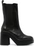 Clergerie round-toe 115mm leather boots Black - Thumbnail 1
