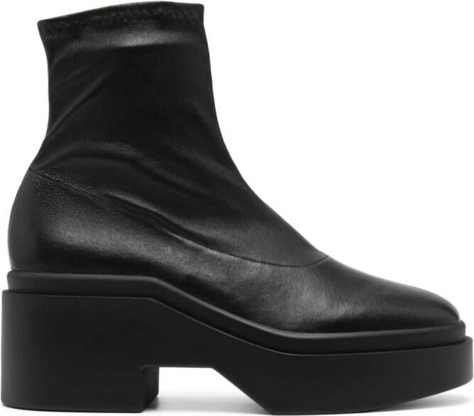 Clergerie round-toe 85mm leather boots Black