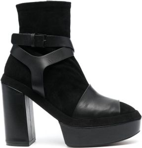 Clergerie sandal-panel detail ankle boots Black