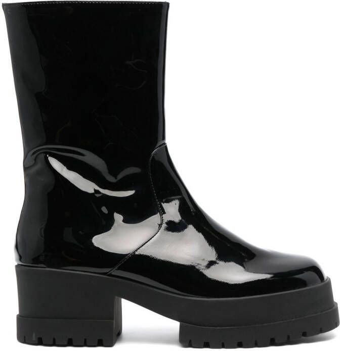 Clergerie Wilmerv 70mm patent-leather ankle boots Black