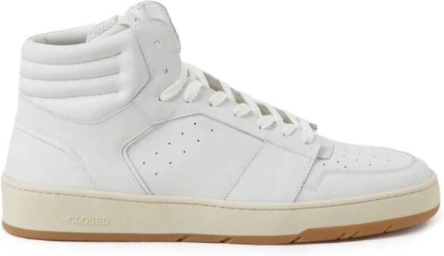 Closed panelled leather high-top sneakers White