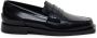 Closed square-toe leather loafers Black - Thumbnail 1