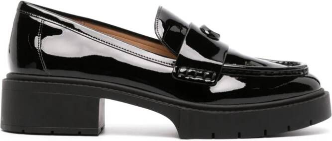 Coach Leah patent-leather loafers Black