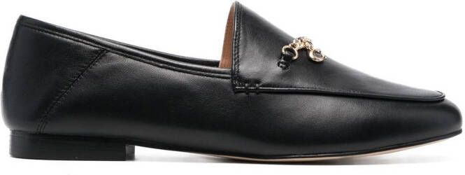 Coach Hannah chain-strap leather loafers Black