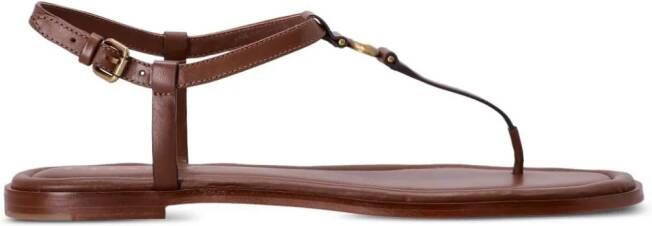 Coach Jessica thong leather sandals Brown
