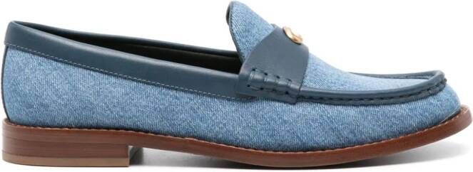 Coach Jolene leather-trim loafers Blue