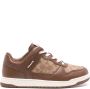Coach logo-debossed panelled leather sneakers Brown - Thumbnail 1